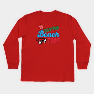 RESTING BEACH FACE Kids Long Sleeve T-Shirt